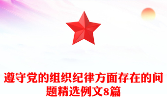遵守党的组织纪律方面存在的问题精选例文8篇