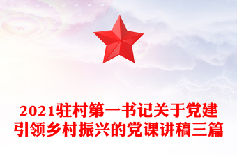 2021驻村第一书记关于党建引领乡村振兴的党课讲稿三篇