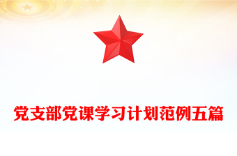 党支部党课学习计划范例五篇