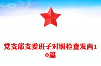 党支部支委班子对照检查发言10篇