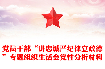 党员干部“讲忠诚严纪律立政德”专题组织生活会党性分析材料