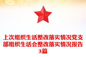 组织生活会整改落实情况报告