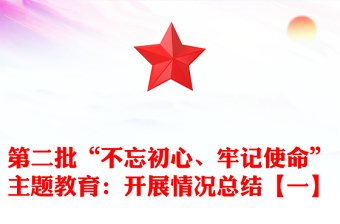 第二批“不忘初心、牢记使命”主题教育：开展情况总结【一】