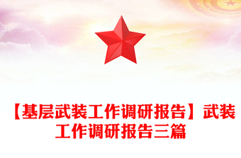 【基层武装工作调研报告】武装工作调研报告三篇