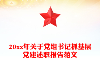 20xx年关于党组书记抓基层党建述职报告范文