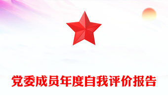 党委成员年度自我评价报告