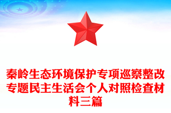 秦岭生态环境保护专项巡察整改专题民主生活会个人对照检查材料三篇