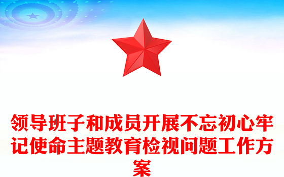 领导班子和成员开展不忘初心牢记使命主题教育检视问题工作方案