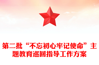 第二批“不忘初心牢记使命”主题教育巡回指导工作方案