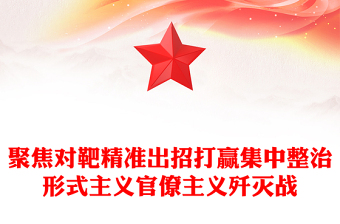 聚焦对靶精准出招打赢集中整治形式主义官僚主义歼灭战