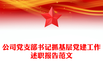 支部书记抓基层党建工作述职报告