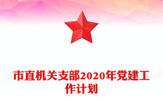 市直机关支部2020年党建工作计划