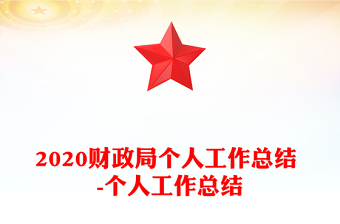 2020财政局个人工作总结 -个人工作总结