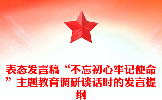 表态发言稿“不忘初心牢记使命”主题教育调研谈话时的发言提纲