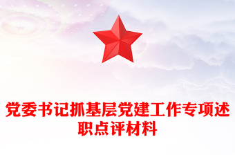党委书记抓基层党建工作专项述职点评材料