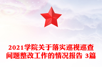 2021学院关于落实巡视巡查问题整改工作的情况报告 3篇