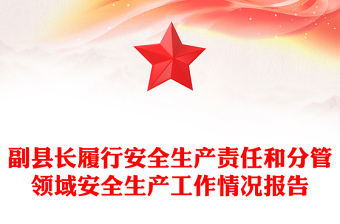 副县长履行安全生产责任和分管领域安全生产工作情况报告