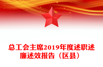 总工会主席2019年度述职述廉述效报告（区县）
