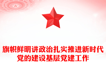 旗帜鲜明讲政治扎实推进新时代党的建设基层党建工作
