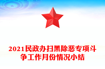 2021民政办扫黑除恶专项斗争工作月份情况小结