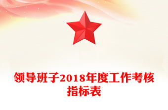 领导班子2018年度工作考核指标表
