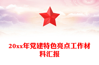 20xx年党建特色亮点工作材料汇报