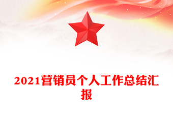 2021营销员个人工作总结汇报