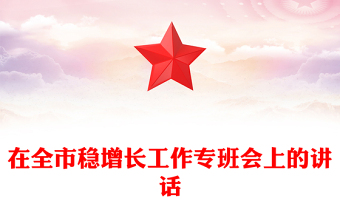 在全市稳增长工作专班会上的讲话