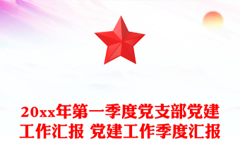 20xx年第一季度党支部党建工作汇报 党建工作季度汇报