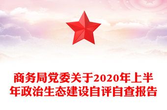 商务局党委关于2020年上半年政治生态建设自评自查报告