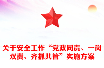 关于安全工作“党政同责、一岗双责、齐抓共管”实施方案