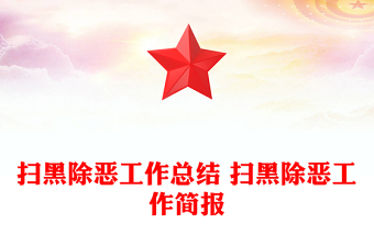 扫黑除恶工作总结 扫黑除恶工作简报