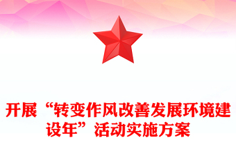 开展“转变作风改善发展环境建设年”活动实施方案