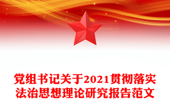 党组书记关于2021贯彻落实法治思想理论研究报告范文