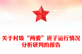 关于村级“两委”班子运行情况分析研判的报告