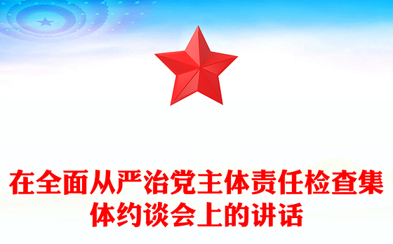 在全面从严治党主体责任检查集体约谈会上的讲话