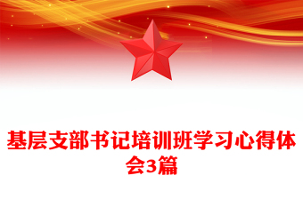 基层支部书记培训班学习心得体会3篇