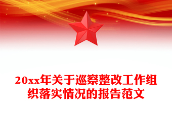 20xx年关于巡察整改工作组织落实情况的报告范文