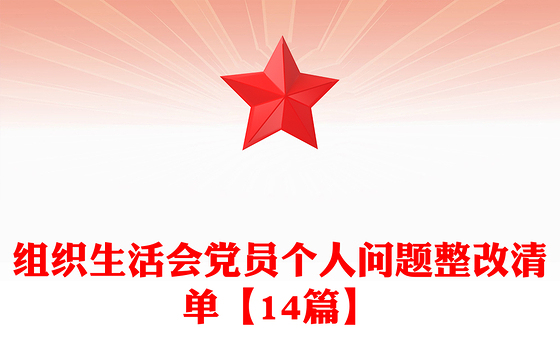 组织生活会党员个人问题整改清单【14篇】