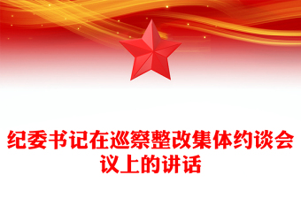 纪委书记在巡察整改集体约谈会议上的讲话