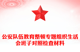 公安队伍教育整顿专题组织生活会班子对照检查材料