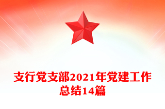 支行党支部2021年党建工作总结14篇