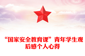 “国家安全教育课”青年学生观后感个人心得