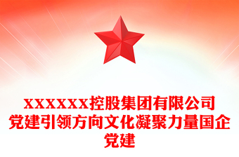 XXXXXX控股集团有限公司党建引领方向文化凝聚力量国企党建