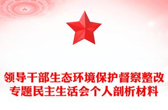 领导干部生态环境保护督察整改专题民主生活会个人剖析材料
