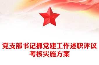 党支部书记抓党建工作述职评议考核实施方案