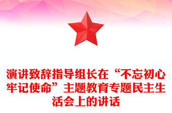 演讲致辞指导组长在“不忘初心牢记使命”主题教育专题民主生活会上的讲话