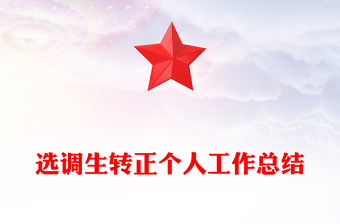 选调生转正个人工作总结