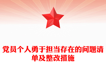 党员个人勇于担当存在的问题清单及整改措施