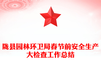 陇县园林环卫局春节前安全生产大检查工作总结